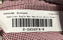 Load image into Gallery viewer, American Eagle Outfitters Mens Red Check Print Slim Fit Button-Up Shirt Size L
