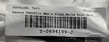 Load image into Gallery viewer, Banana Republic Mens Black White Striped Polo Shirt Size Medium With Tag
