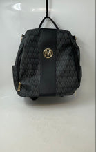 Load image into Gallery viewer, Marco Womens Black Monogram Print Inner Pocket Adjustable Strap Backpack
