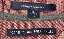 Load image into Gallery viewer, Tommy Hilfiger Mens Classics Red Plaid Print Cotton Long Sleeve Dress Shirt Sz L
