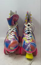 Load image into Gallery viewer, Sole Mates Womens Multicolor Lace Up Swirl Roller Quad Skates Size Large 9-10
