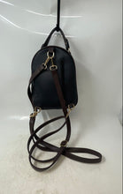 Load image into Gallery viewer, R.L Womens Black Brown Pebble Leather Outer Pocket Adjustable Strap Backpack
