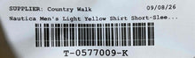Load image into Gallery viewer, Nautica Mens Light Yellow Check Wrinkle Resistant Short Sleeve Button-Up Shirt L
