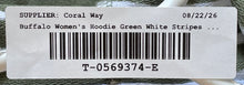 Load image into Gallery viewer, Buffalo By David Bitton Womens Green White Striped Pullover Hoodie Sz XS W/ Tag
