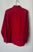 Load image into Gallery viewer, Express Mens Red Stretch Cotton Long Sleeve Modern Fit Dress Shirt Sz M 15-15.5

