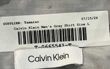 Load image into Gallery viewer, Calvin Klein Mens Gray Long Sleeve Collared Button-Up Shirt Size Large
