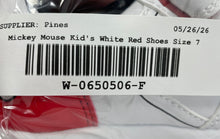 Load image into Gallery viewer, Disney Mickey Mouse Kids White Red Low Top Hook &amp; Loop Sneaker Shoes Size 7
