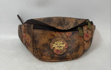 Load image into Gallery viewer, Los Robles Womens Brown Floral Faux Leather Adjustable Strap Waist Belt Bag
