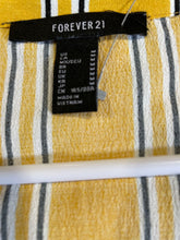 Load image into Gallery viewer, Forever 21 Womens Yellow Striped Long Sleeve Collared Short Shirt Dress Size M
