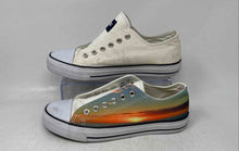 Load image into Gallery viewer, Landmarks Womens White Orange Blue Low Top Sneakers Shoes Size 8 No Laces
