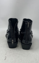 Load image into Gallery viewer, Asos Mens Black Patent Leather Square Toe Back Zip Ankle Boots Size 12
