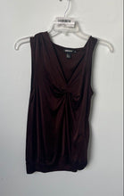 Load image into Gallery viewer, DKNY Womens Burgundy Sleeveless Twisted Front V-Neck Pullover Blouse Top Size M

