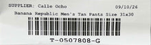 Load image into Gallery viewer, Banana Republic Mens Tan Lived-In Slim Fit Straight Leg Chino Pants Size 31X30
