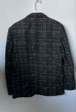 Load image into Gallery viewer, Elie Balleh Mens Black Plaid Flap Pocket Notch Lapel One-Button Blazer L/42-44
