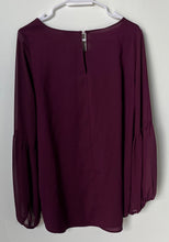 Load image into Gallery viewer, Ann Taylor Womens Purple Long Sleeve Round Neck Blouse Top Size Large
