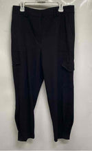 Load image into Gallery viewer, Express Womens Black Flat Front Super High Rise Ankle Cargo Pants Size 14R
