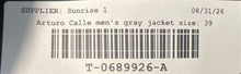Load image into Gallery viewer, Arturo Calle Mens Gray Plaid Wool Double-Breasted Six-Button Blazer Size 39
