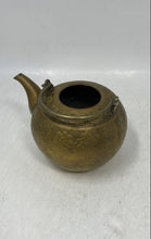 Load image into Gallery viewer, Vintage Embossed Etched Floral Design Indian Solid Brass Water Teapot
