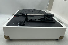 Load image into Gallery viewer, Feir White Portable Suitcase Style 3 Speed Turntable Vinyl Record Player
