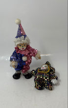 Load image into Gallery viewer, Lot Of 2 Small Collector Jester Harlequin Clown Porcelain Dolls In Sequin Outfit
