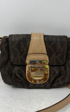 Load image into Gallery viewer, Michael Kors Womens Brown Monogram Leather Adjustable Strap Crossbody Bag
