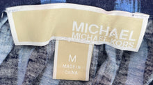 Load image into Gallery viewer, Michael Kors Womens Blue Printed 3/4 Sleeve Round Neck Blouse Top Size M
