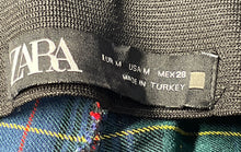 Load image into Gallery viewer, Zara Womens Multicolor Plaid Front Zip Skinny Leg Ankle Pants Size Medium
