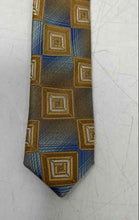 Load image into Gallery viewer, Vizantina Mens Brown Blue Geometric Print Adjustable Formal Pointed Tie

