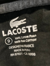 Load image into Gallery viewer, Lacoste Mens Black Pima Cotton Crew Neck Short Sleeve Pullover T-Shirt Size 9
