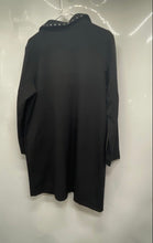 Load image into Gallery viewer, Zara Womens Black Studded Long Sleeve Collared Pullover Mini Dress Size Large
