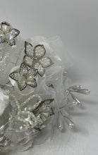 Load image into Gallery viewer, Large Bridal White Artificial Flowers With Crystals And Shapes Brooches
