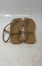 Load image into Gallery viewer, Milano Womens Beige Glitter Rhinestone Adjustable Slip-On Flat Sandals Size 9
