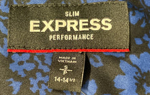 Load image into Gallery viewer, Express Mens Black Blue Long Sleeve Collared Dress Shirt Size Small With Tag
