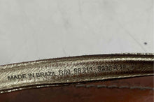 Load image into Gallery viewer, Authentic Tory Burch Womens Terra Brown Gold Open Toe Flat Thong Sandals Sz 8.5M
