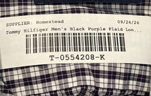 Load image into Gallery viewer, Tommy Hilfiger Mens Black Purple Collared Long Sleeve Button-Up Shirt Size L
