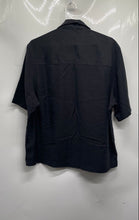 Load image into Gallery viewer, Zara Mens Black Collared Short Sleeve Button-Up Shirt Size Medium
