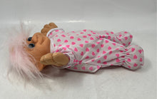 Load image into Gallery viewer, Fairy Tale Trolls Doll Pink Hearts Pajamas Soft Body H Y International 1992 Toy
