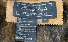 Load image into Gallery viewer, Terry Lewis Womens Brown Long Sleeve Fur Lined Snap Up Leather Jacket Size Small
