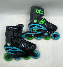 Load image into Gallery viewer, Roller Derby Kids Sprinter Black Blue Adjustable Quad Inline Skate Size 3-6
