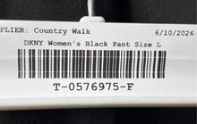 Load image into Gallery viewer, DKNY Womens Black Flat Front Elastic Waist Pockets Trouser Pants Size Large
