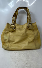 Load image into Gallery viewer, Fossil Womens Yellow Leather Inner Pockets Double Handle Shoulder Bag
