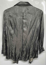 Load image into Gallery viewer, Mens Black Long Sleeve Embroidered Collared Button-Up Shirt Size Large
