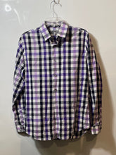 Load image into Gallery viewer, Express Mens Multicolor Plaid Cotton Long Sleeve Collared Dress Shirt Size M
