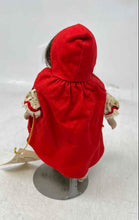 Load image into Gallery viewer, Vintage Little Red Riding Hood Porcelain Doll With Hooded Cloak In Floral Dress
