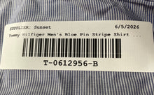 Load image into Gallery viewer, Tommy Hilfiger Mens Blue Pinstripe Print Stretch Dress Shirt Size 16.5 34/35
