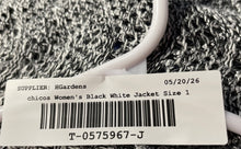 Load image into Gallery viewer, Chico's Womens Black White Long Sleeve Pullover Cardigan Size 1
