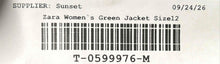 Load image into Gallery viewer, Zara Womens Green Pockets Long Sleeve Notch Collar One-Button Blazer Size 12
