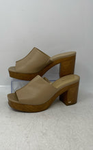 Load image into Gallery viewer, Michael Kors Womens Beige Open Toe Slip-On Block Heel Slide Sandals Size 7.5M
