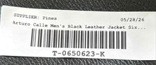 Load image into Gallery viewer, Arturo Calle Mens Black Real Leather Button Front Bomber Jacket Size XL
