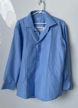 Load image into Gallery viewer, Fusion Mens Light Blue Long Sleeve Collared Slim Fit Dress Shirt 17-17.5 32/33
